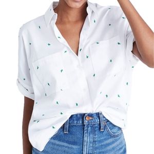 NWT Madewell Embroidered Cactus Courier Shirt